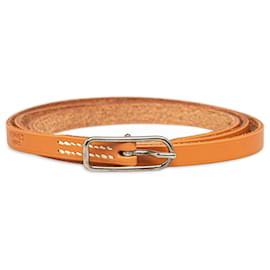 Hermès-Pulsera de triple vuelta marrón Hermès Hapi I-Castaño