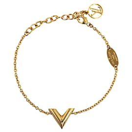 Louis Vuitton-Gold Louis Vuitton Essential V Bracelet-Golden