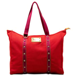 Louis Vuitton-Red Louis Vuitton Antigua Cabas GM Tote Bag-Red