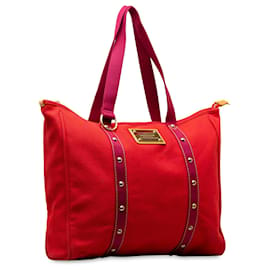 Louis Vuitton-Sac cabas rouge Louis Vuitton Antigua Cabas GM-Rouge