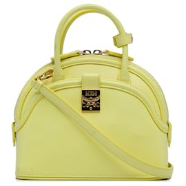 MCM-Yellow MCM Anna Handle Bag Satchel-Yellow