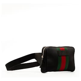 Gucci-Black Gucci Canvas Web Slim Belt Bag-Black