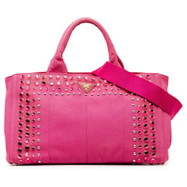 Prada-Bolso satchel Prada Canapa Bijoux rosa-Rosa