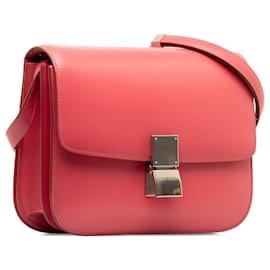 Céline-Pink Celine Medium Classic Box Crossbody Bag-Pink