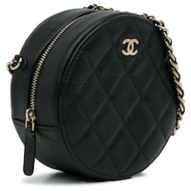 Chanel-Crossbody com corrente redonda Chanel CC Caviar preto-Preto
