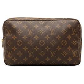 Louis Vuitton-Toilette Trousse con monograma Louis Vuitton marrón 28 bolso de mano-Castaño