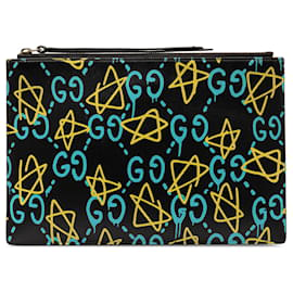 Gucci-Schwarze Clutch „Ghost“ aus Gucci-Leder-Schwarz