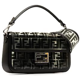 Fendi-Bolso satchel baguette de PVC Zucca mediano Fendi negro-Negro