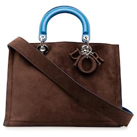 Dior-Bolso satchel Diorissimo de ante mediano Dior marrón-Castaño