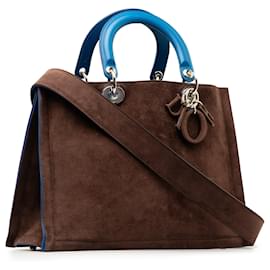 Dior-Bolso satchel Diorissimo de ante mediano Dior marrón-Castaño