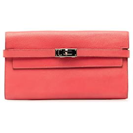 Hermès-Pink Hermes Chevre Classic Kelly Wallet-Pink