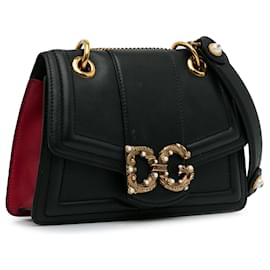 Dolce & Gabbana-Black Dolce & Gabbana DG Amore Crossbody Bag-Black