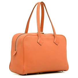 Hermès-Orange Hermès Clemence Victoria II 35 Shoulder Bag-Orange