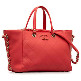 Chanel-Kleine, weiche Einkaufstasche „Neo“ aus Bullskin von Chanel in Rosa-Pink