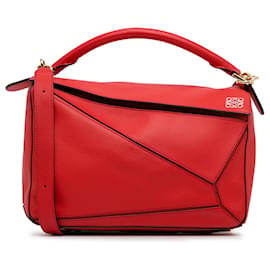 Loewe-Borsa a tracolla media Puzzle rossa Loewe-Rosso