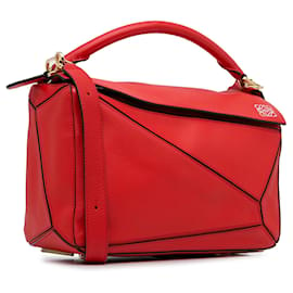 Loewe-Borsa a tracolla media Puzzle rossa Loewe-Rosso