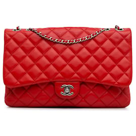 Chanel-Maxi Chanel Vermelho 3 Bolsa de ombro com aba Tender Touch-Vermelho