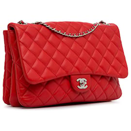 Chanel-Maxi Chanel Vermelho 3 Bolsa de ombro com aba Tender Touch-Vermelho