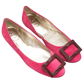 Roger Vivier-Bailarinas Roger Vivier Gommette fucsia y burdeos Talla 39-Burdeos