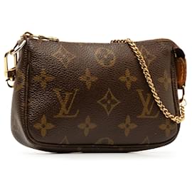 Louis Vuitton-Bolso de hombro Louis Vuitton Monogram Mini Pochette Accessoires marrón-Castaño