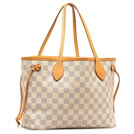 Louis Vuitton-Beige Louis Vuitton Damier Azur Neverfull PM Tote Bag-Beige