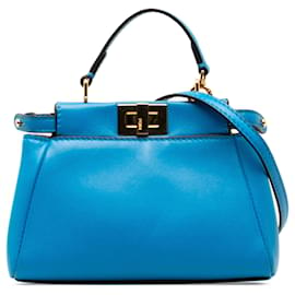 Fendi-Bolso satchel micro peekaboo Fendi azul-Azul