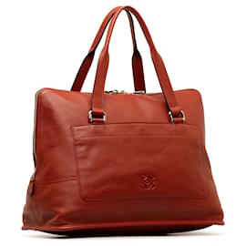 Loewe-Red LOEWE Anagram Leather Handbag-Red