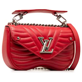 Louis Vuitton-Bolsa Louis Vuitton New Wave com corrente vermelha Bolsa MM-Vermelho