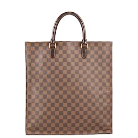 Louis Vuitton-Louis Vuitton Brown Damier Ebene Sac Plat Handbag N51140-Brown