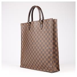 Louis Vuitton-Bolso de mano Louis Vuitton Damier Ebene Sac Plat marrón N51140-Castaño