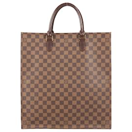 Louis Vuitton-Louis Vuitton Brown Damier Ebene Sac Plat Handbag N51140-Brown
