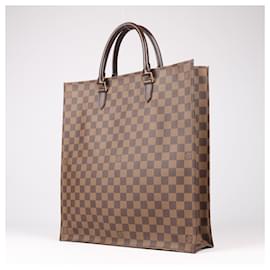 Louis Vuitton-Bolso de mano Louis Vuitton Damier Ebene Sac Plat marrón N51140-Castaño