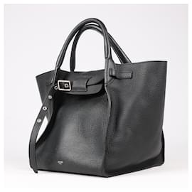 Céline-CELINE Supple Grained Calfskin Small 2way Big Bag in Black-Black