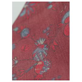 Valentino Garavani-Corbata Granata con Diseños de Pájaros-Roja