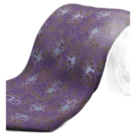 Valentino Garavani-Corbata Morada con Diseño-Púrpura