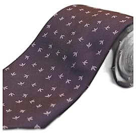 Hermès-Corbata Morada con Flor-Purple