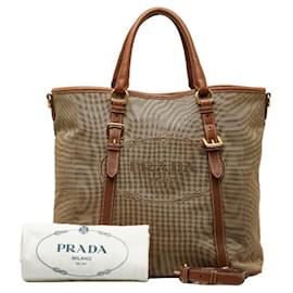 Prada-Jacquard à logo Prada-Marron