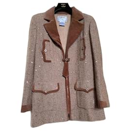 Chanel-Chanel tweed jacket-Beige,Light brown