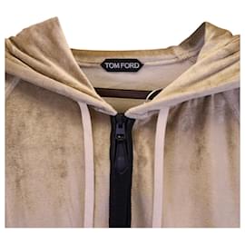 Tom Ford-Tom Ford Track Suit Set in Beige Modal Velvet-Brown,Beige