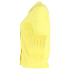 Bottega Veneta-Bottega Veneta Short-Sleeved Knit Sweater in Yellow Cotton-Other