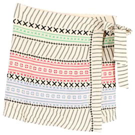 Autre Marque-Mini-jupe portefeuille imprimée Dodo Bar Or en coton multicolore-Multicolore