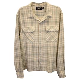 Autre Marque-Ralph Lauren RRL Checked Camp Shirt in Beige Cotton-Brown,Beige