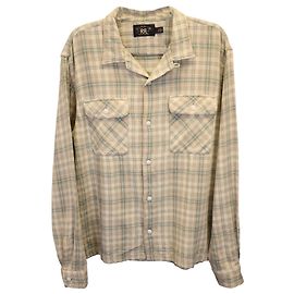 Autre Marque Camicia Ralph Lauren RRL Camp a quadri in cotone beige Marrone Beige
