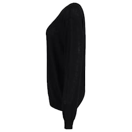 Autre Marque-The Frankie Shop Bianca One Shoulder Knit Top in Black Rayon-Black