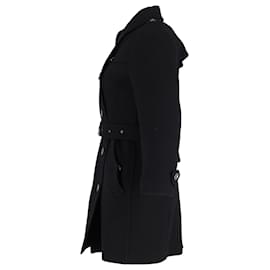 Burberry-Burberry Trench Coat in Black Wool-Black