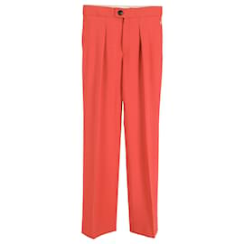 Chloé-Chloé Straight-Leg Trousers in Orange Wool-Orange