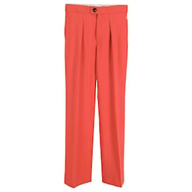 Chloé-Chloé Calça Straight-Leg em Lã Laranja-Laranja