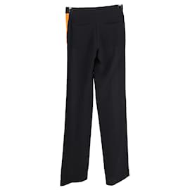 Stella Mc Cartney-Stella McCartney Pantalones Dana de seda negra-Negro