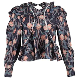 Isabel Marant-Isabel Marant Crew Neck Blouse in Floral Print Cotton-Other,Python print