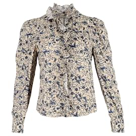 Isabel Marant-Étoile Isabel Marant bedruckte Rollkragenbluse aus mehrfarbigem Leinen-Andere